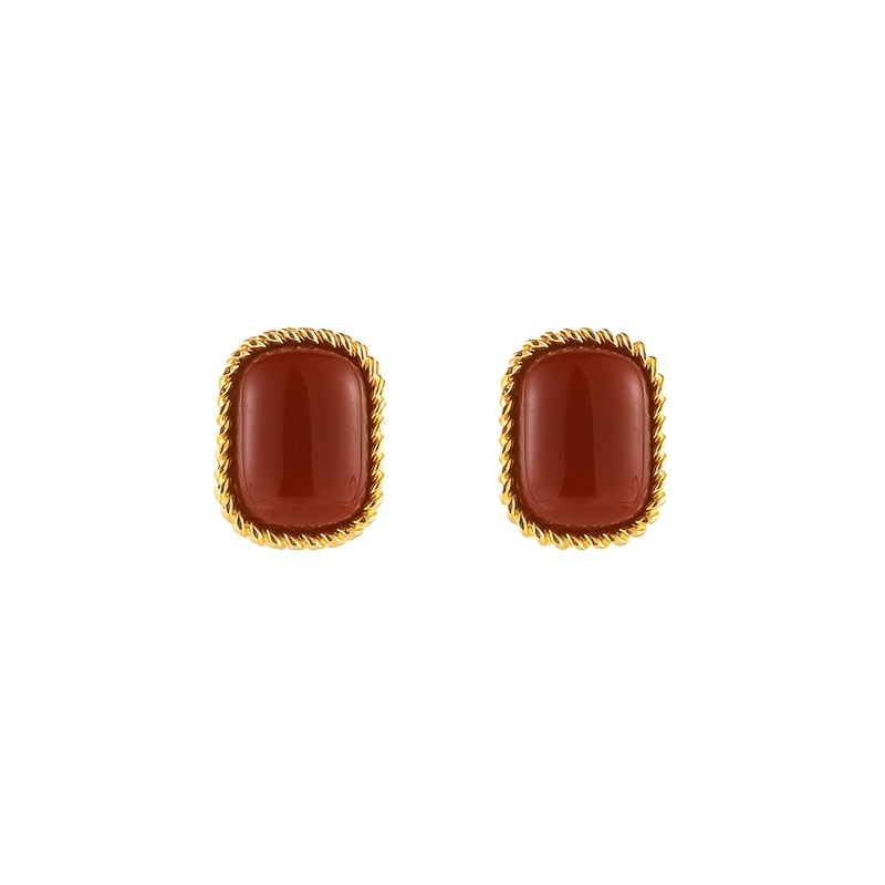 Women'S Wine Red Vintage Style Earrings Set